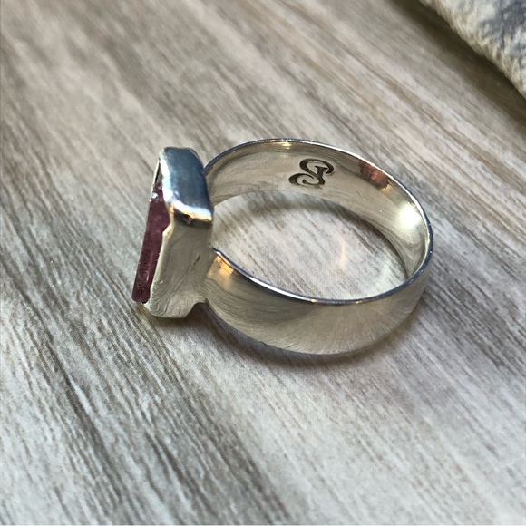 Raw Tourmaline Sterling Ring - Picture 9 of 11